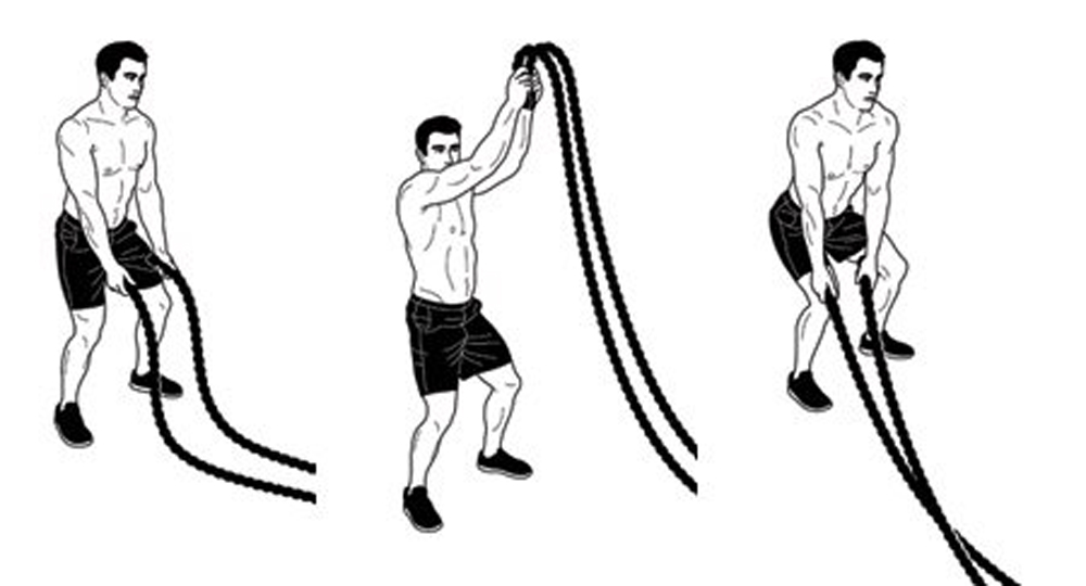 Комлпекс упражнений с канатами для тренировки всех мышц тела