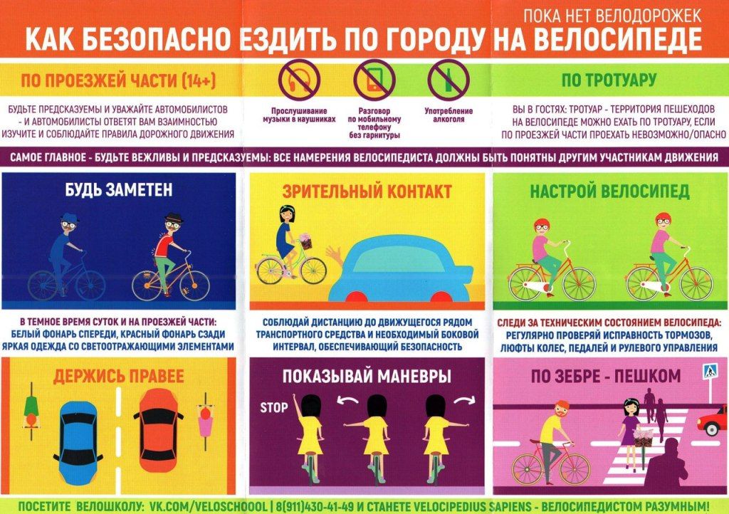Безопасность на велосипеде (экипировка, правила, движение)