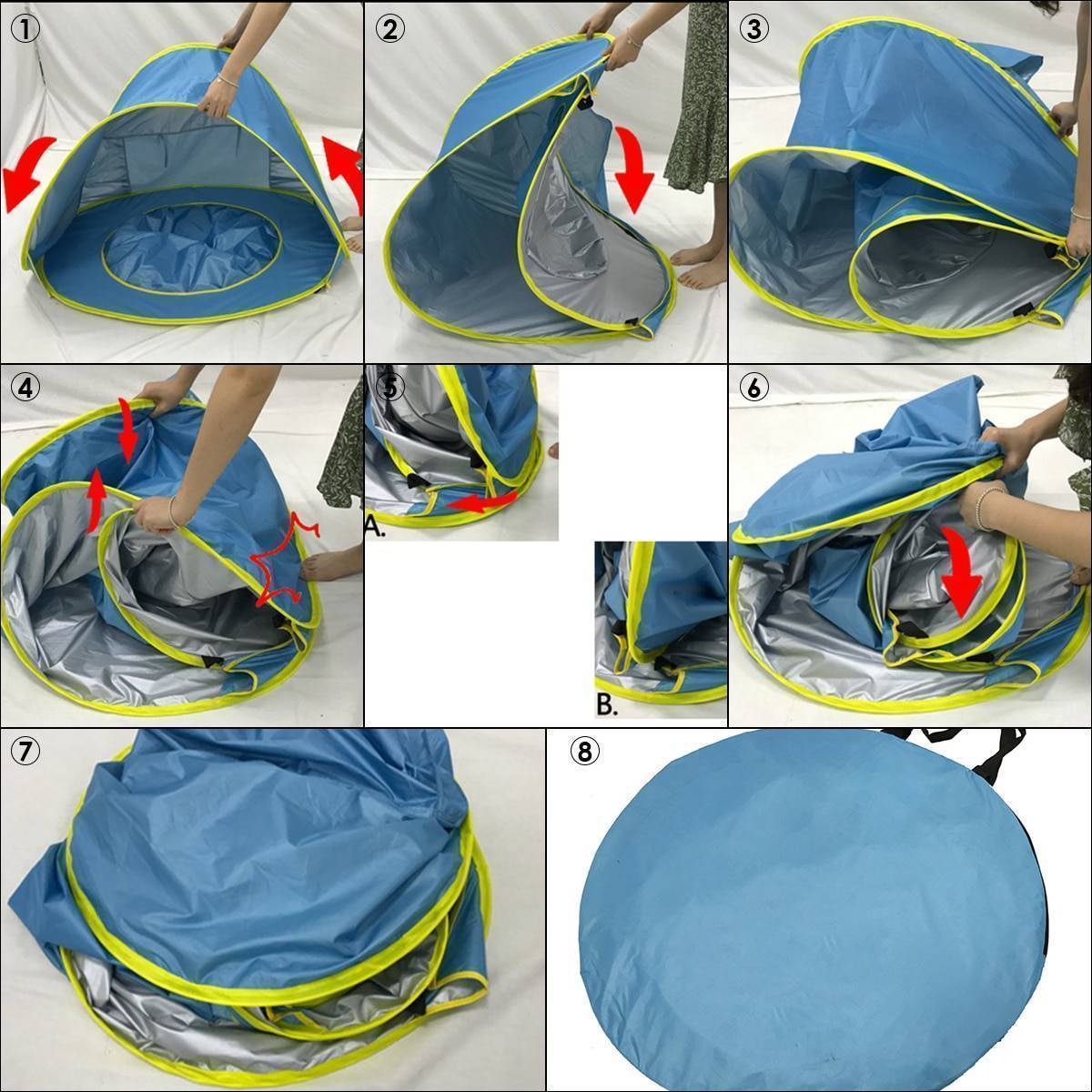 Как сложить палатку в круглый чехол, как собрать и свернуть детскую палатку восьмеркой, схема