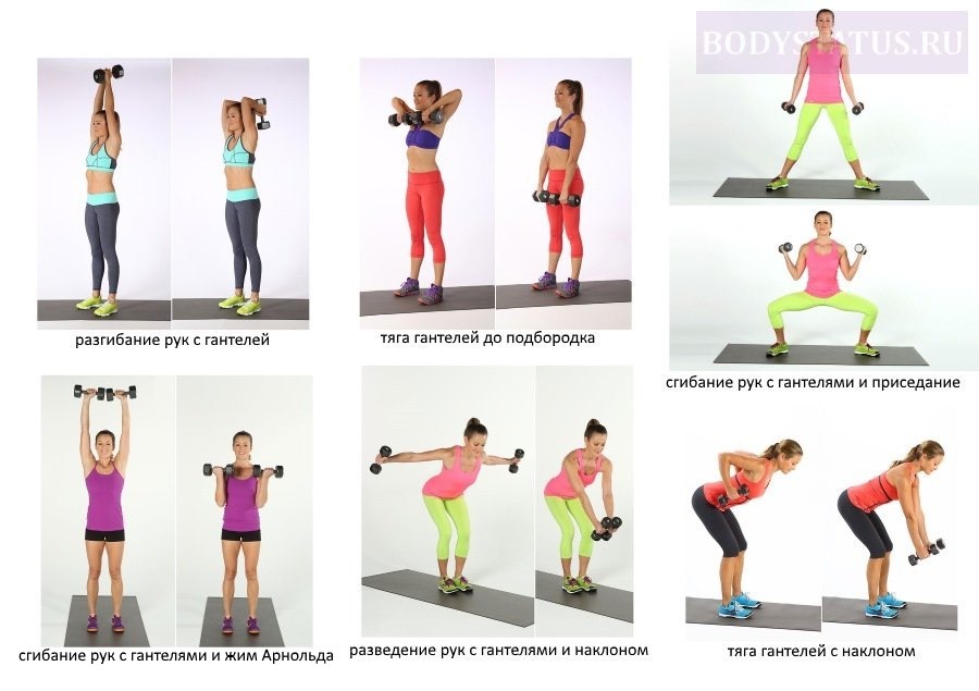Упражнения с гантелями для похудения для женщин, комплекс нагрузки на все группы мышц, видео