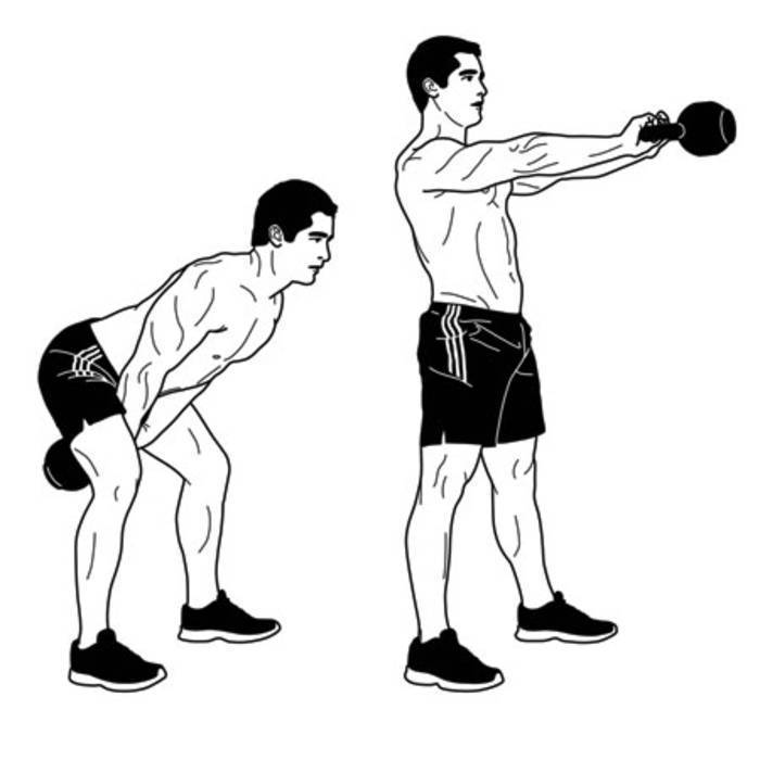 Махи с гирей: техника выполнение, какие мышцы работают