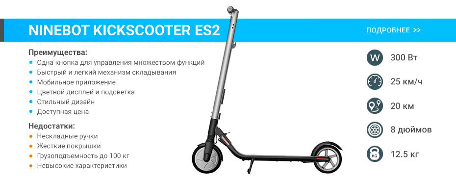 Ninebot kickscooter es2 – характеристики электросамокатаавтомобили на альтернативном топливе