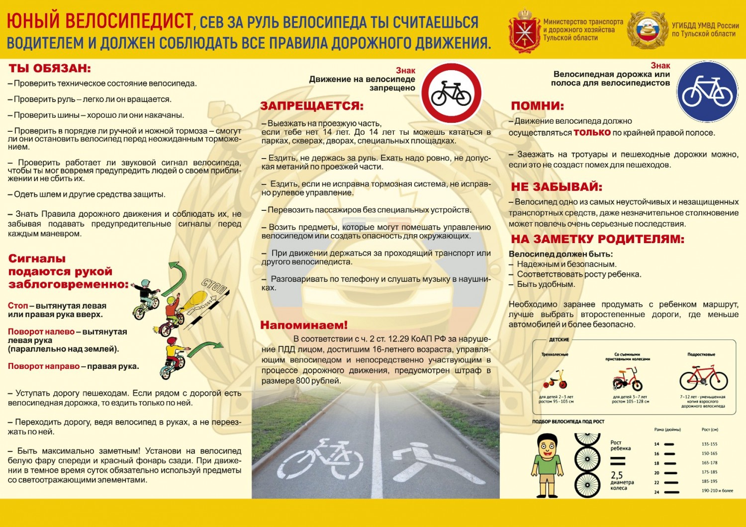 Правила поведения велосипедиста на дороге