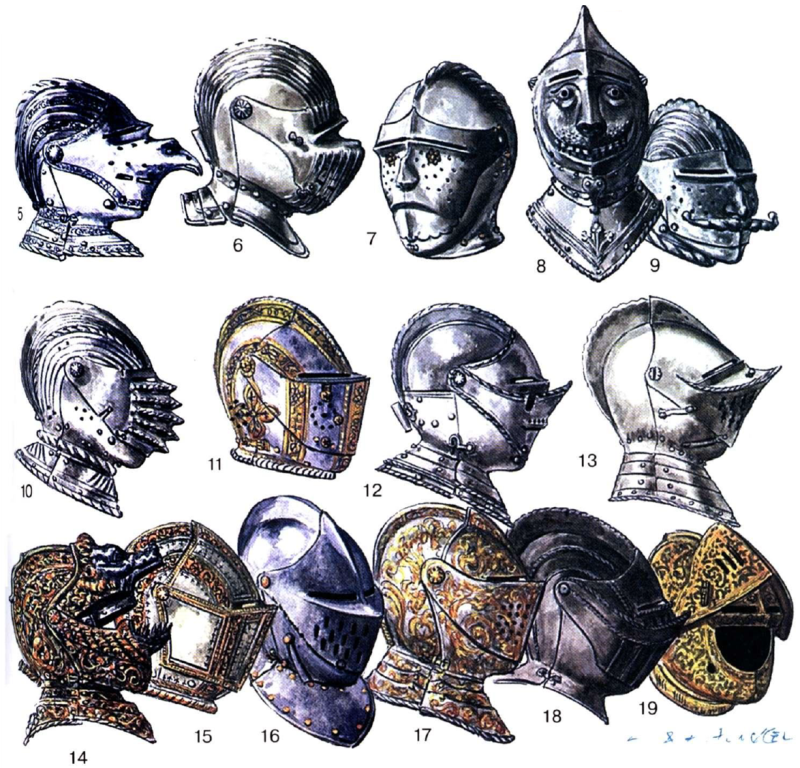 Как назывались шлемы рыцарей средневековья
