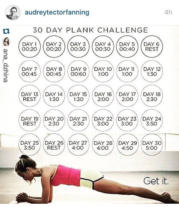 Планка: упражнение на 30 дней с фото - схема на месяц