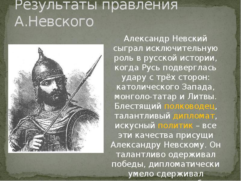 Князь александр ярославич невскийисторический портрет