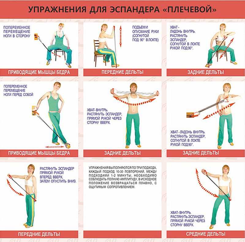 Упражнения с эспандером для мужчин: комплекс занятий с резиновым тренажером дома